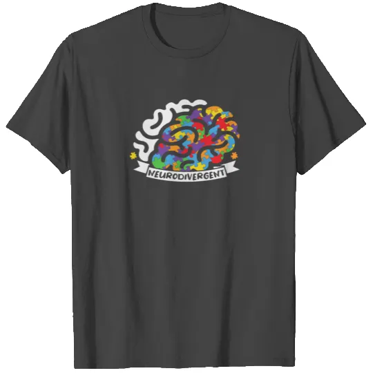 Neurodivergent Funny Autism Brain Design T Shirts