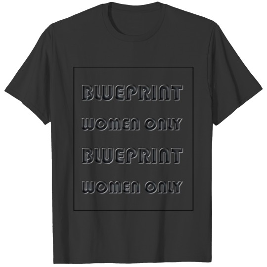 3D Effect Blueprint black Women Only T-shirt
