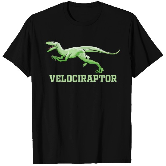 Velociraptor Dinosaur Motif T Shirts