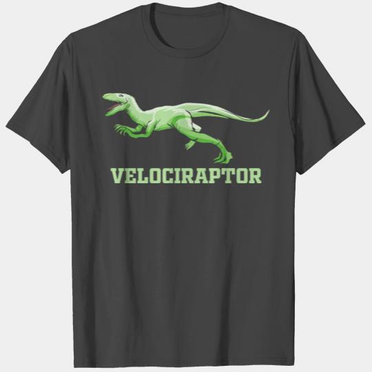 Velociraptor Dinosaur Motif T Shirts