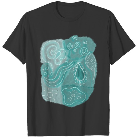 Abstract Watercolor Petrol T Shirts