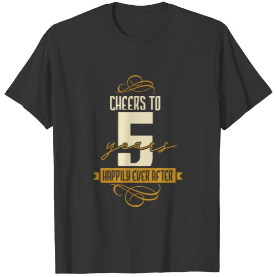 5th Wedding Anniversary For Couple 5 Years Married T-shirt