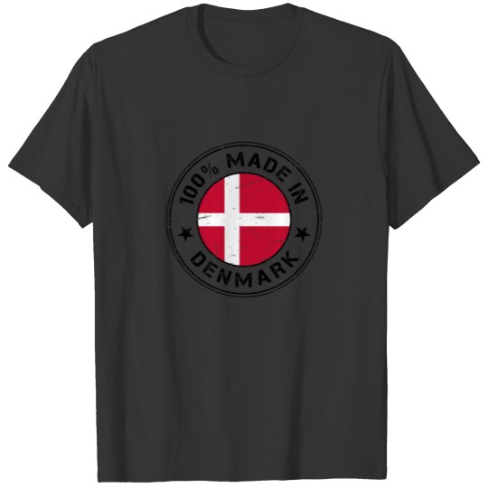 Denmark Danish flag stamp T-shirt