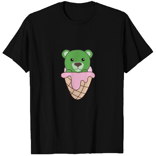 Green Bear In Ice Waffle Funny Animals In Essen T Shirts