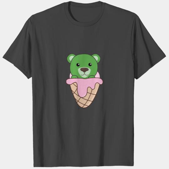 Green Bear In Ice Waffle Funny Animals In Essen T Shirts