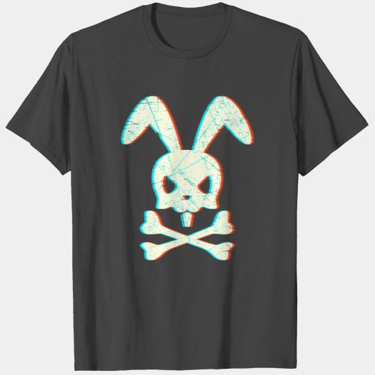 Skull Bunny Rabbit Gangster Sign Skeleton T Shirts