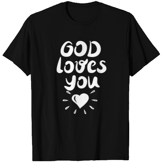 God Loves You Heart T Shirts