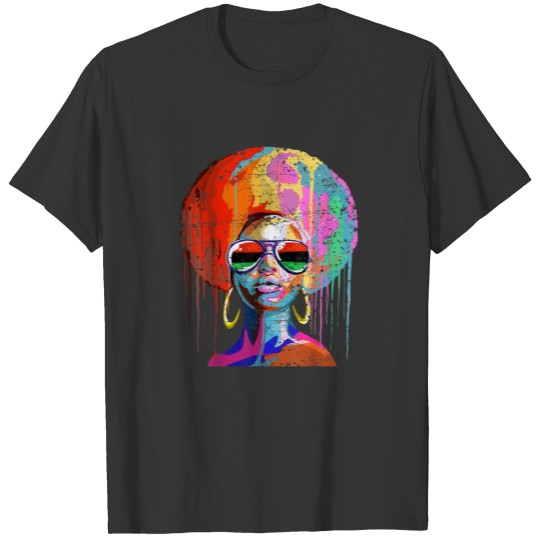 Black Queen Afro Melanin Art T Shirts
