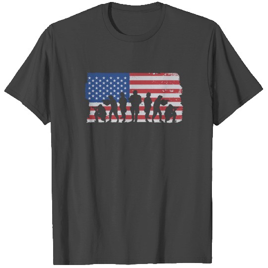 USA Flag American Patriotic Army Memorial Day T Shirts
