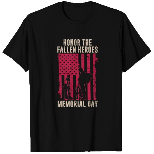 Honor The Fallen Heroes American Flag Memorial Day T Shirts