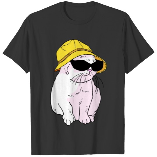 Cool Cat in a Bucket Hat T-shirt