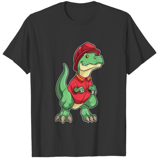 Dinosaur as Firefighter with Fire helmet T Shirts