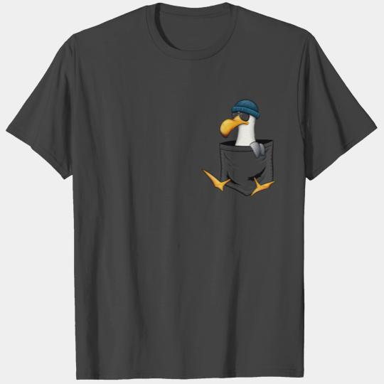 Funky Hipster Sea-Bird with Glasses Seagull In T Shirts