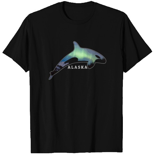 Alaska Orca Killer Whale Northern Lights T Shirts