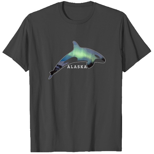Alaska Orca Killer Whale Northern Lights T Shirts