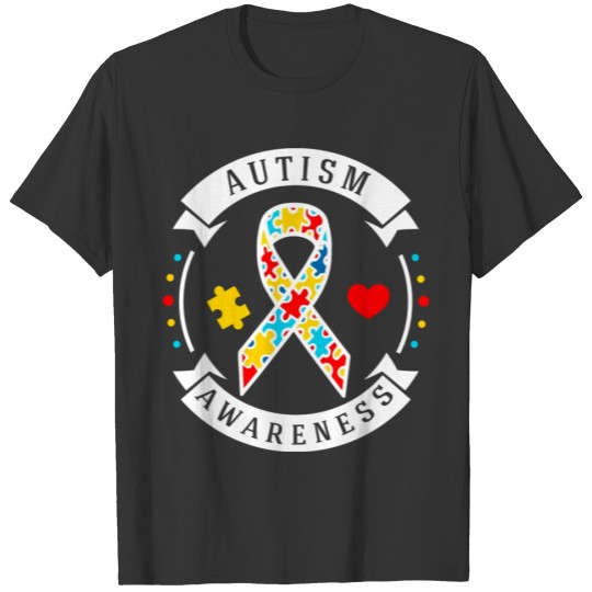 Autism Awareness Puzzle Ribbon Autism Mom T-shirt