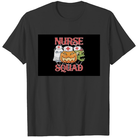 Nurse Squad Halloween Monsters Ghost Pumpkin Group T-shirt