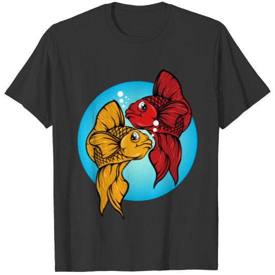 Siamese fighting fish colorful ying and yang style T Shirts