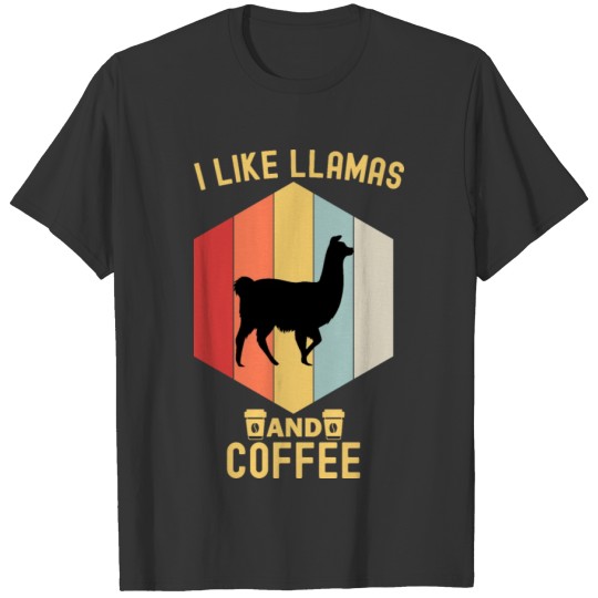i like llamas and coffee-funny gift vintage llamas T Shirts