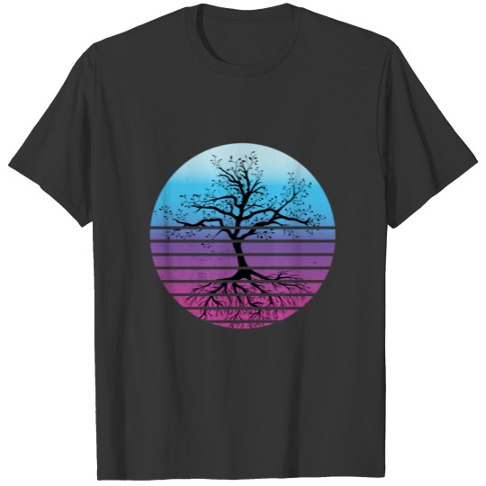 Tree In Retro Sun Genealogy Family Historian Gift T Shirts