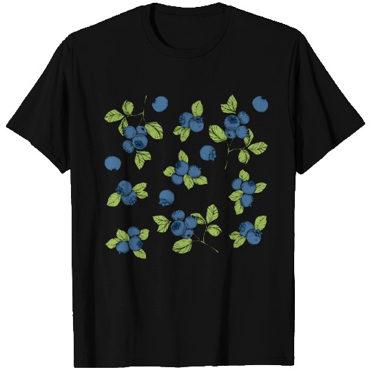 delicious appetizing blueberry pattern. fruit T Shirts