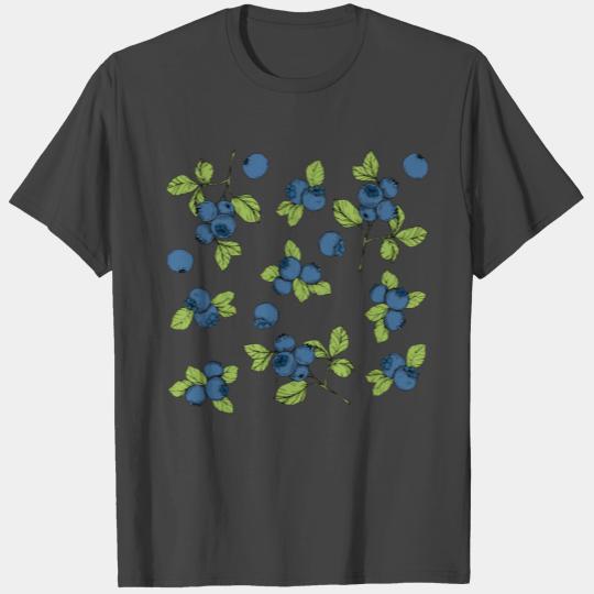 delicious appetizing blueberry pattern. fruit T Shirts
