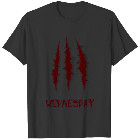 Wednesday Three Bloody Scratches T Shirts
