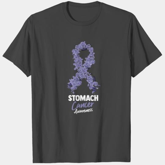 Periwinkle Blue Ribbon Stomach Cancer Awareness T Shirts