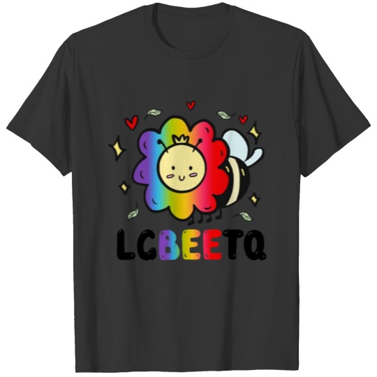 LGBEETQ Funny Cute LGBTQ Gift Bee Rainbow T Shirts