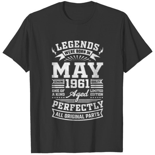 60th Birthday May Gift Vintage 1961 60 Years T Shirts