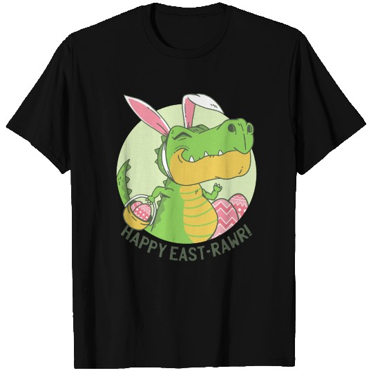 Dino Easter greeting funny T-Rex bunny design T Shirts