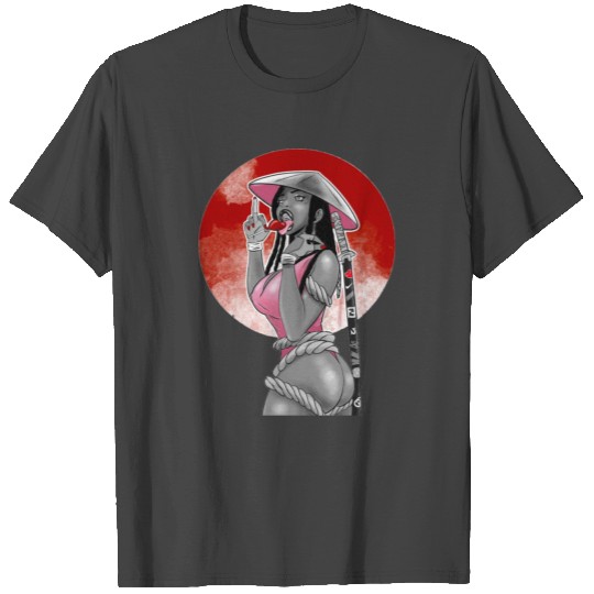 Lollipop Samurai Pin Up Girl T Shirts