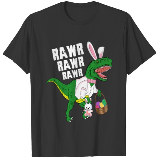 Funny T Rex Dinosaur Easter Bunny Eggs Rawr T-shirt