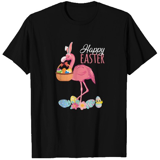 Happy Easter Flamingo With Easter Egg T Shirts