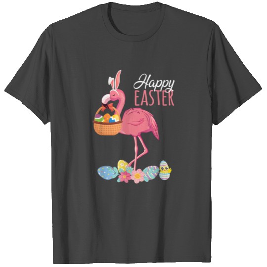 Happy Easter Flamingo With Easter Egg T Shirts