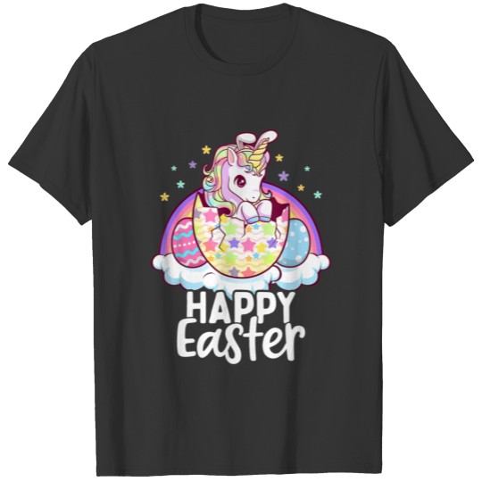 Happy Easter Unicorn Bunny Girls Kids Easter Eggs T-shirt