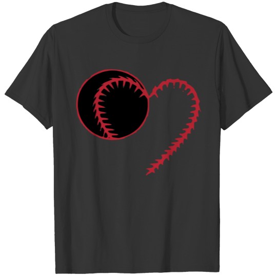 Love Baseball Softball Lovely Heart Sports Gift T-shirt
