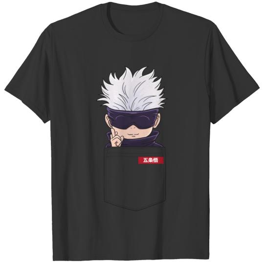 Anime Satoru Gojo Blindfolded Chibi Pocket T Shirts