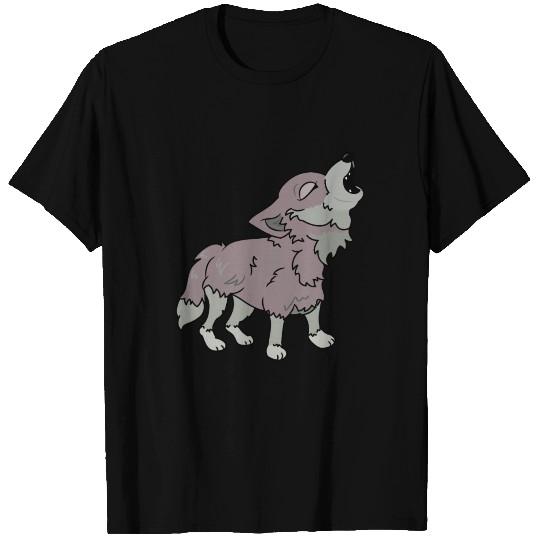 Cute Howling Wolf T Shirts