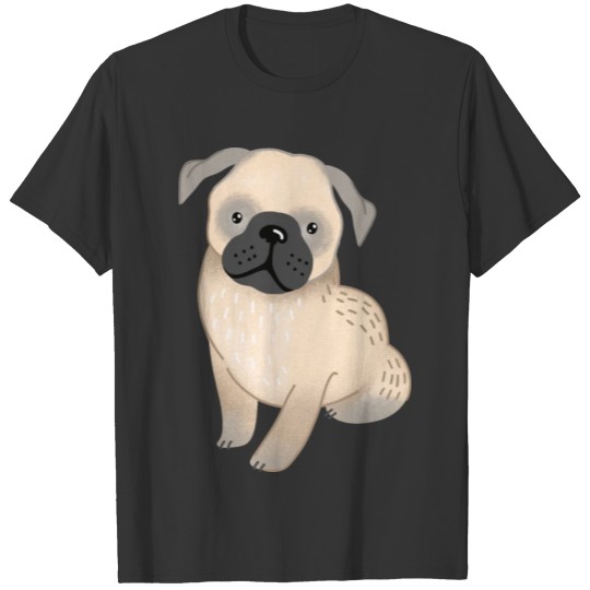 Cute sad Pug dog (hand drawn) T Shirts