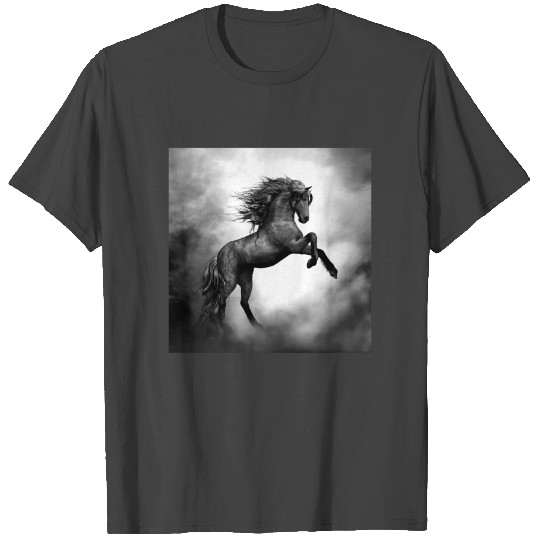 Beautiful Black Stallion Horse Pony equestrian T Shirts