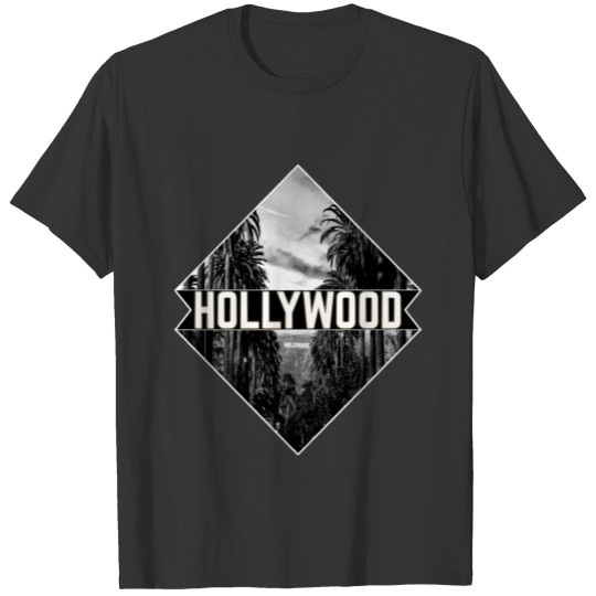 Hollywood Black And White Photography Palm Trees T Shirts