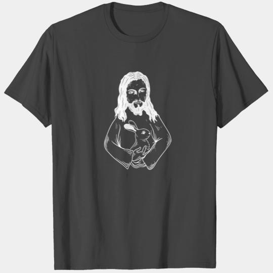 Christian Jesus God Praying with Easter Bunny T Shirts
