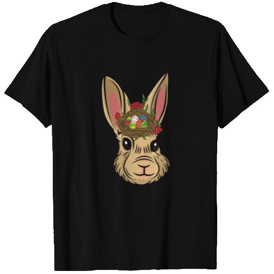 Easter Bunny Face Flower With Rabbit Easter Egg T Shirts