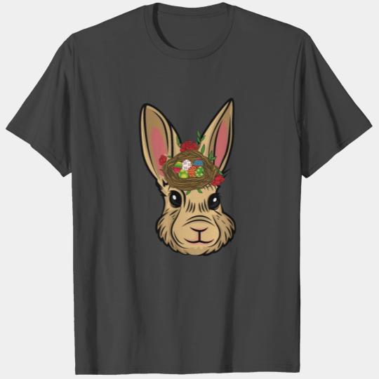 Easter Bunny Face Flower With Rabbit Easter Egg T Shirts