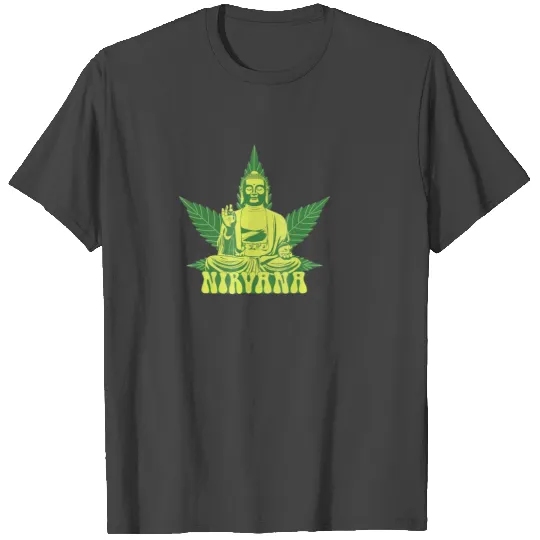 Fun Buddha Meditation Marijuana Leaf 420 Zen T Shirts