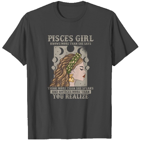 Pisces Zodiac Girl, T Shirts