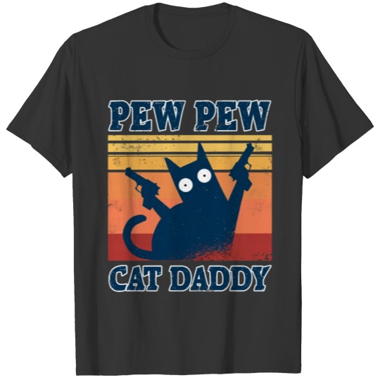 Cat Daddy Vintage 80s Pew Cat Daddy Kitten Dad T Shirts