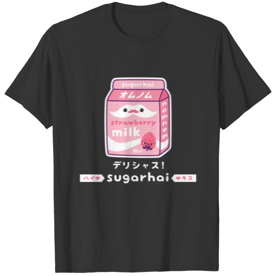Japanese Kawaii Strawberry Milk Shake T Shirts