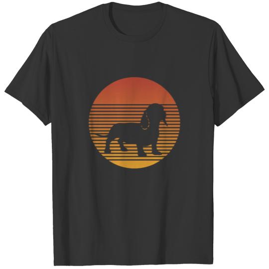 Retro Dachshund dog motif T-shirt